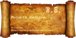 Moldrik Balbina névjegykártya
